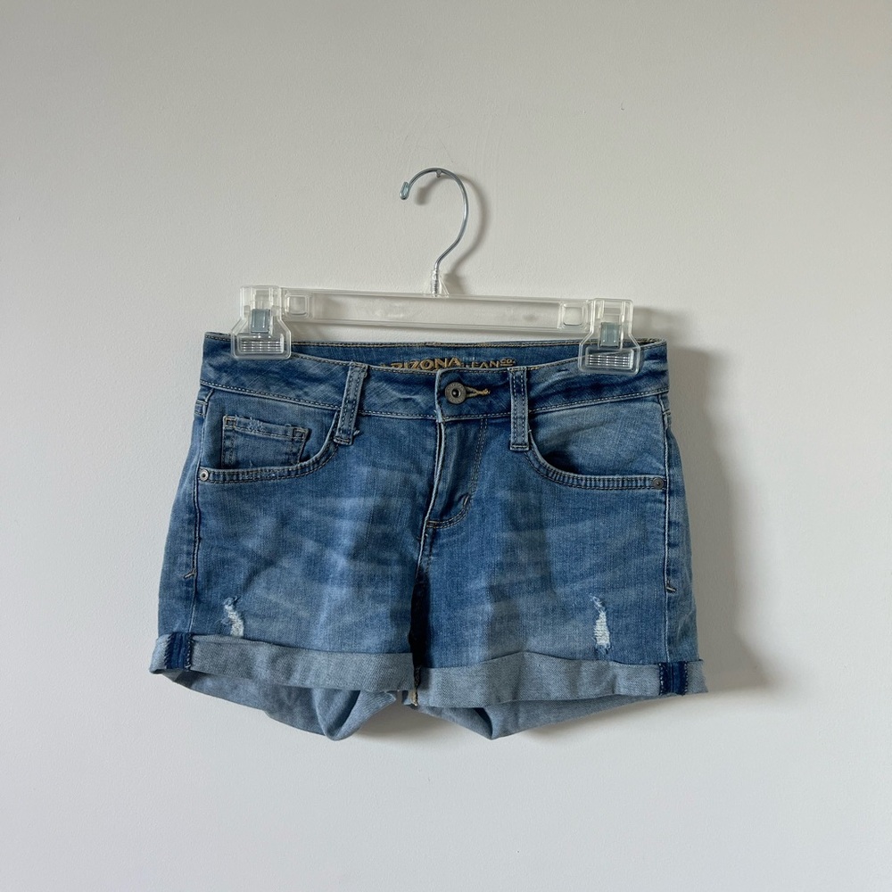 Low Rise Blue Denim Shorts